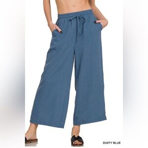 Dusty Blue Women's Cropped Pants